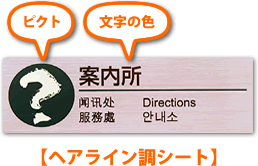 「案内所」ヘアライン調シート